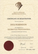Южноафриканский совет по геоматике: сертификация регистрации в качестве специалиста по геоматике (географическая информатика).