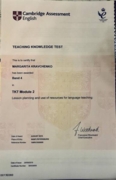 Сертификат Cambridge TKT Module 2