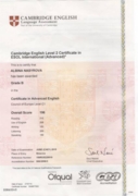 Certificate in Advanced English (Кембриджский сертификат об уровне С1)