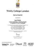 Trinity College London TESOL certificate