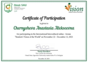 Сертификат участия в международном конкурсе переводов