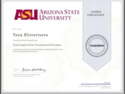 Arizona State University Teach English Now! Foundation Principles