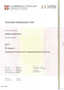Сертификат Кембриджа ТКТ