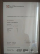 Кембриджский Сертификат (после прохождения экзамена CAE - Certificate of Advanced English, 2020.