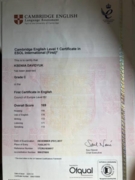 Сертификат FCE, подтверждение уровня B2