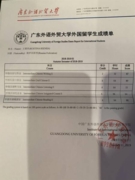 Сертификат о прохождении курсов китайского языка в Гуандунском университете