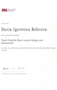 Certificate ‘Lesson Design and Assessment’ (by ASU)