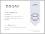 Michigan State University - Developing An Entrepreneurial Mindset: First Step Towards Success