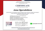 Certificate of Completion (Legal English Webinar Series 2023)