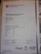 Certificate in advanced English