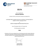 CELTA certificate