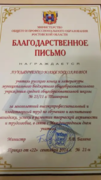 Благодарственное письмо губернатора Ростовской области за вклад в обучение и воспитание школьников
