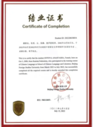 Сертификат о прохождении языковой стажировке в Пекинском университете иностранных языков