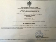 Диплом посольства Франции