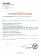 Сертификат о языковой стажировке во Франции