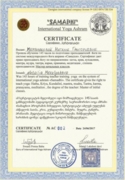 Сертификат, дающий право предавать йогу по направлениям: Хатха, Кундалини и т.д.