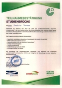 Сертификат о прохождении обучения МОСТ в немецкий Университет в 2017-2019 гг.