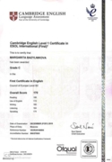 English First Certificate, Cambridge
