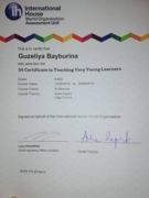 Сертификат по обучению английскому языку детей от 2 до 6 лет от International House