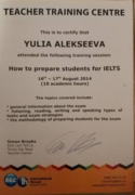 Сертификат о прохождении курса "Как подготовить студентов к IELTS"