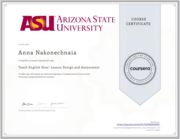 Teach English Now! Lesson Design and Assessment - Arizona State University