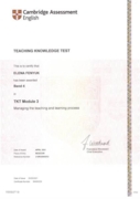 Сертификат Teaching Knowledge Test Module 3