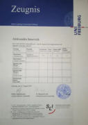 Сертификат о прохождении курсов медицинского немецкого в Германии
