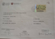 Сертификат. LIVELLO B2 CELI3