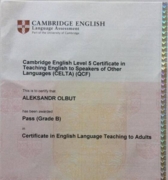 Cambridge CELTA (Certificate in English Language Teaching to Adults)