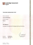 Сертификат TKT Module 1