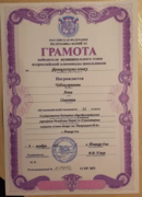 Диплом победителя муниципального этапа всероссийской олимпиады школьников по французскому языку