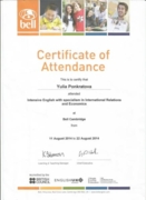 Сертификат о прохождении обучения в летней школе