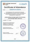 Certificate of Attendance: FCE and CAE