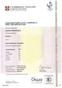 Cambridge certificate of proficiency in english (FCE)