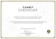 Certificate Cambly