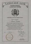 Сертификат "Методика преподавания РКИ"