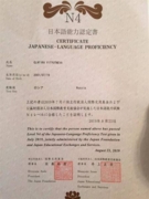 Certificate Japanese-language proficiency N4