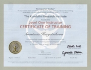 Сертификат об окончании Учительского тренинга