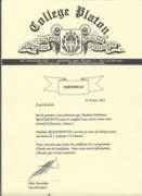 Intensive French classes Certificate