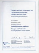 Сертификат Teacher Training Programme Oxford UP