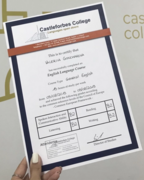 Сертификат о прохождении обучения в языковой школе в Ирландии