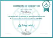 Certificate - Online Course “From Intermediate to Advanced”