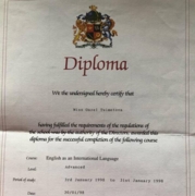 Сертификат об успешном окончании курсов уровня advanced