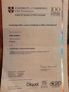 Сертификат, подтверждающий максимальный уровень владения английским языком.