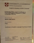 CELTA - международный сертификат "Преподавание английского языка как иностранного"