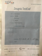 Сертификат, подтверждающий знание немецкого языка TestDaf