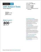 Сертификат SAT Subject test MATH 2 800/800