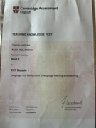 Сертификат TKT