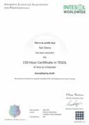 150 Hour Certificate in TESOL