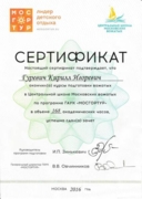 Сертификат об окончании Школы Вожатых